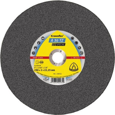 Disque à tronçonner 230 x 2 plat (A36TZ spécial) acier-inox