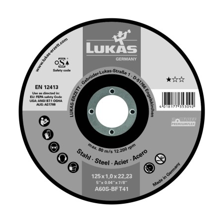 Disque à tronçonner 125 x 2,5 déporté PREMIUMFLEX (A24R-BF T42) acier