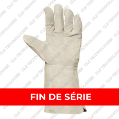Jusqu'à épuisement du stock: Gant arc MIG en croûte de cuir bovin avec manchette de 15 cms taille 10
