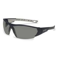 Lunettes de sécurité I-WORKS avec branches flexibles noire et grise en polycarbonate, solaire