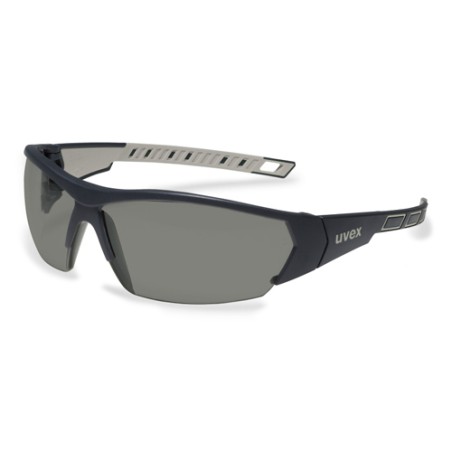Lunettes de sécurité I-WORKS avec branches flexibles noire et grise en polycarbonate, solaire