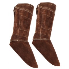 Guêtre en cuir marron de 22 cm avec fermeture auto enroulante