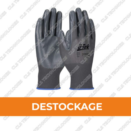 Jusqu'à épuisement du stock: Gant tricoté POLYAMIDE gris enduction NITRILE gris de taille 7 à taille 11