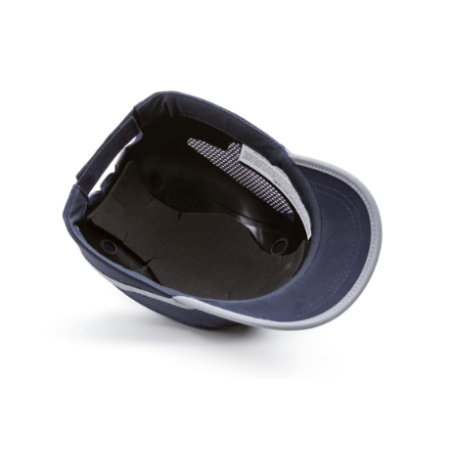 Casquette anti heurt aérée en coton couleur bleu marine visière longue (5cm)