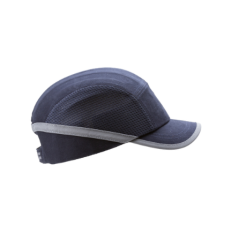 Casquette anti heurt aérée en coton couleur bleu marine visière longue (5cm)