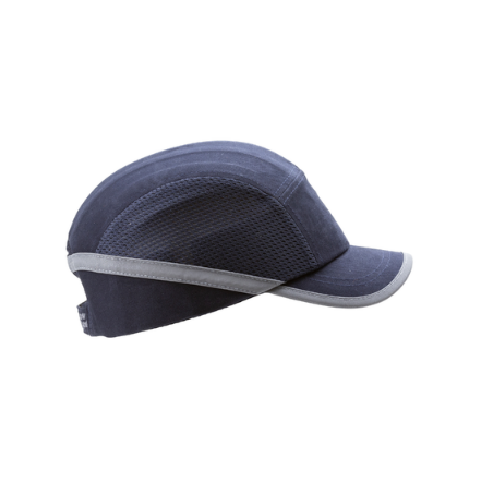 Casquette anti heurt aérée en coton couleur bleu marine visière longue (5cm)