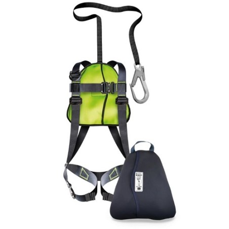 Kit harnais avec longe sangle de 1 mètre et connecteur 60 mm (EVO11)