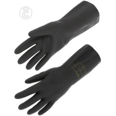 Gant LATEX noir mixte NEOPRENE floqué coton de taille 7 à taille 10