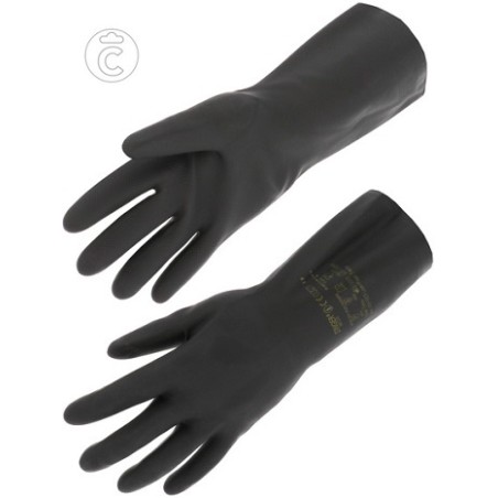 Gant LATEX noir mixte NEOPRENE floqué coton de taille 7 à taille 10
