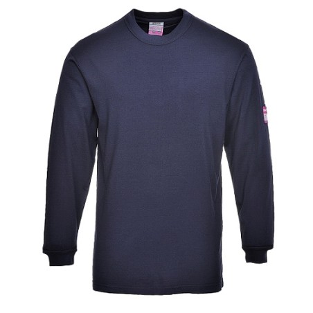 T-Shirt manche longue bleu marine résistant à la flamme et anti statique de taille S à taille 5XL