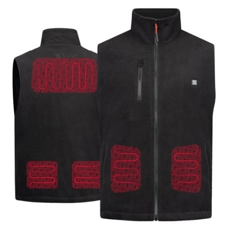Gilet matelassé chauffant noir avec batterie de taille XS à taille 5XL