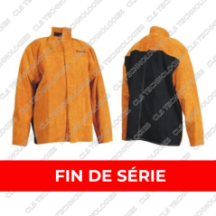 Jusqu'à épuisement du stock : Veste BLACK en croûte de cuir bovin avec le dos ignifugé taille XL et 3XL