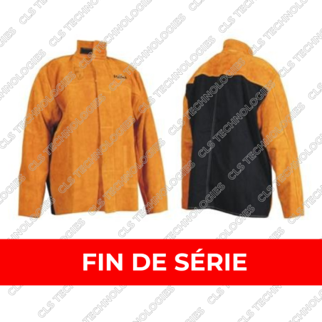 Jusqu'à épuisement du stock : Veste BLACK en croûte de cuir bovin avec le dos ignifugé taille XL et 3XL