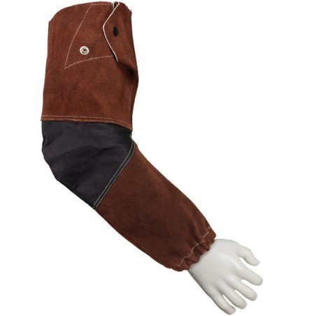 Manchette de protection en croûte de cuir, coude toile ignifugée PROBAN (la paire)