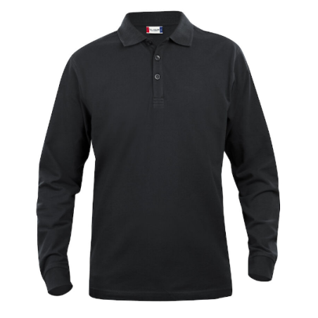 Polo homme noir manche longue de taille S à taille 5XL