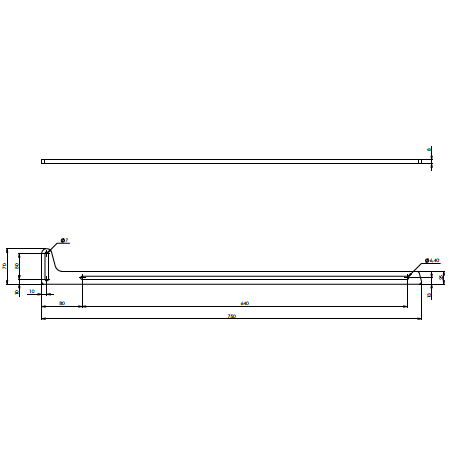 Bras extra long de 750 mm pour chariot autonome