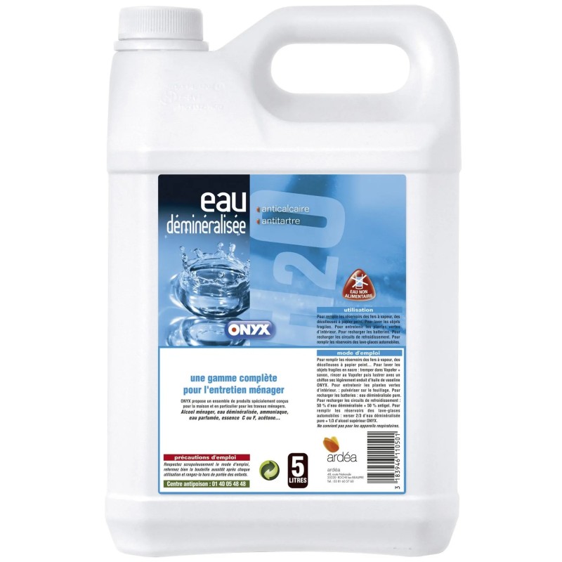 Eau déminéralisée en bidon de 20 litres