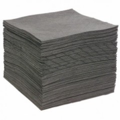 Absorbant universel tout liquide en sac de 100 feuilles grises 38x48cms