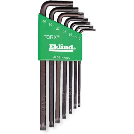 Clé mâle coudée longue TORX pour étui: T10-T40 en jeu de 7