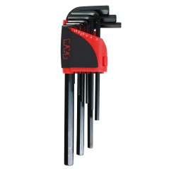 Jeu de 9 clés mâles coudées longues 1/4" de 1,5 à 10 mm