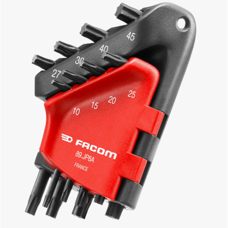 Jeu de 8 clé mâles coudées TORX dans étui de taille 10 à 45