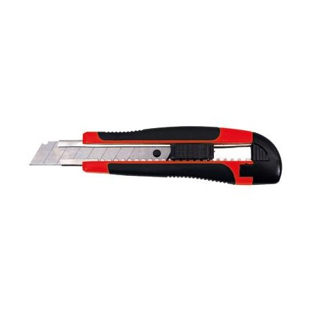 Cutter professionnel bimatière avec brise lame, lame de 18 mm