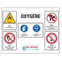 Panneau danger de local de stockage d'oxygène