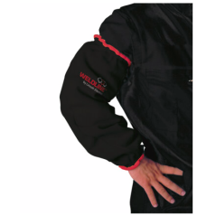 Manchette courte en cuir noir de 40 cm maintien élastique