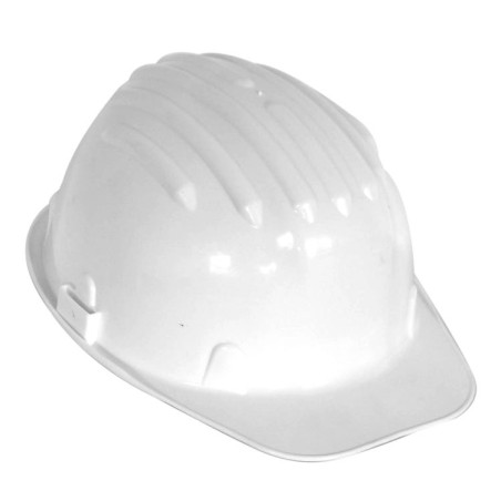 Casque de chantier blanc, non aéré