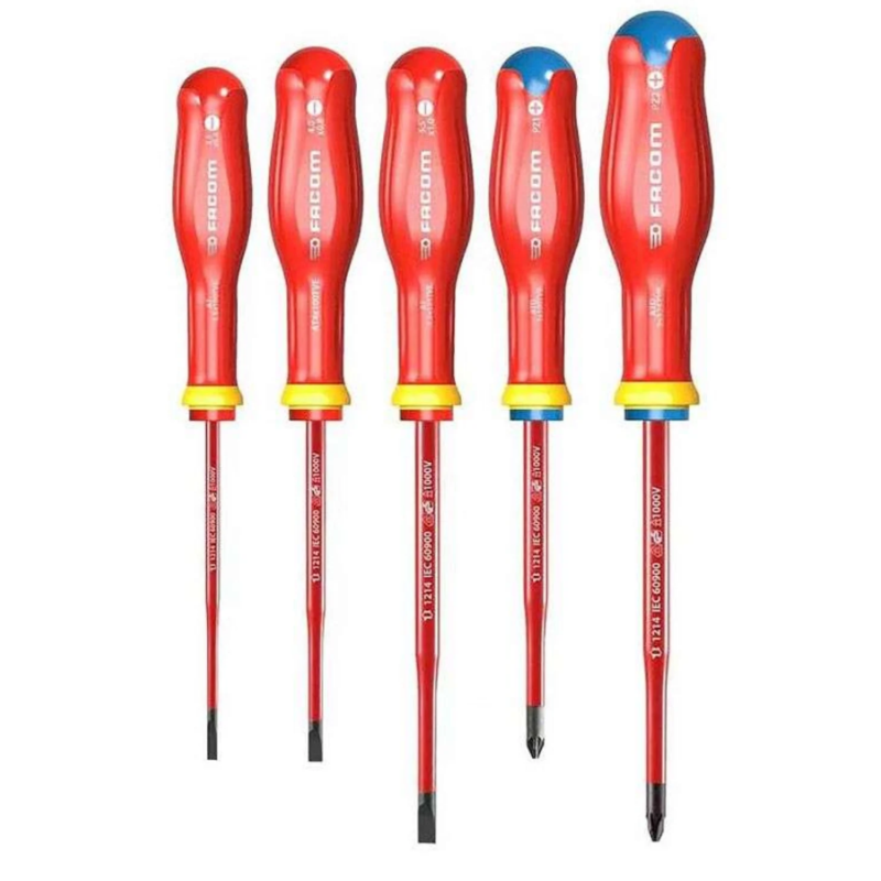 Jeu de 5 tournevis slim isolés 1000V