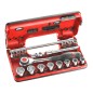 Coffret de 18 pièces , douilles 3/8" de 6 pans de 9 à 22