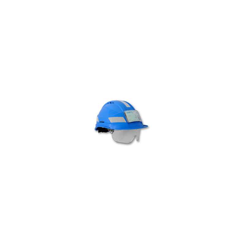 Casque KARA bleu non aéré avec une visière courte