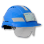 Casque KARA bleu non aéré avec une visière courte