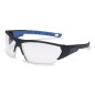 Lunettes de sécurité I-WORKS avec branches flexibles noire et bleu en polycarbonate incolore