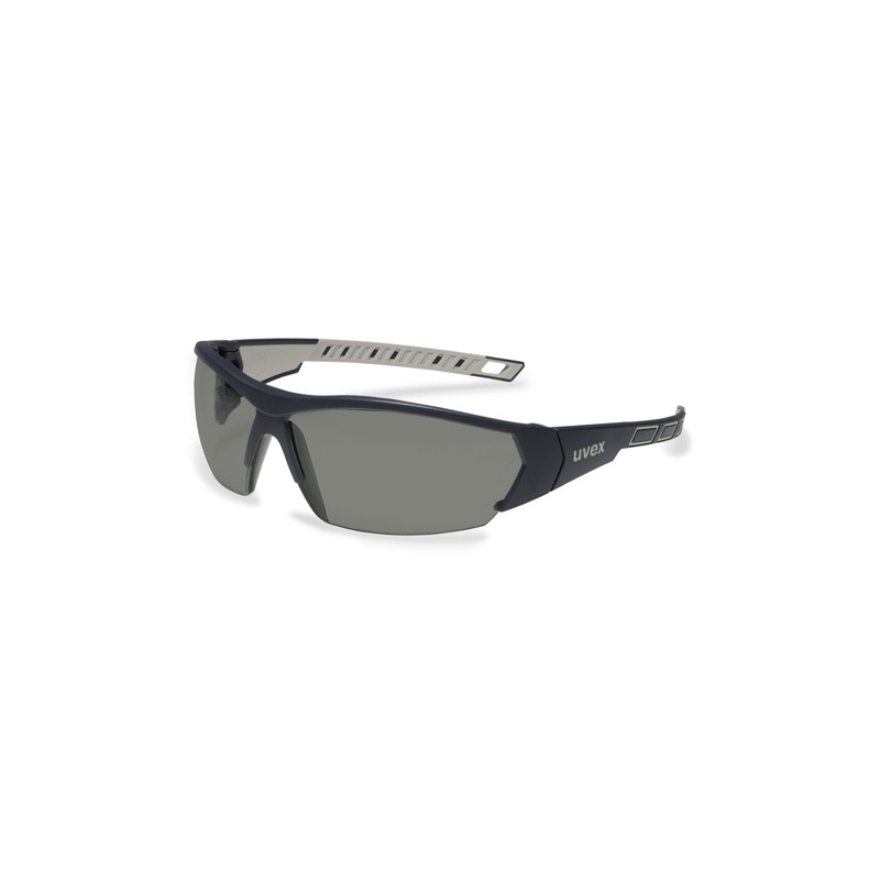 Lunettes de sécurité I-WORKS avec branches flexibles noire et grise en polycarbonate, solaire