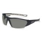 Lunettes de sécurité I-WORKS avec branches flexibles noire et grise en polycarbonate, solaire
