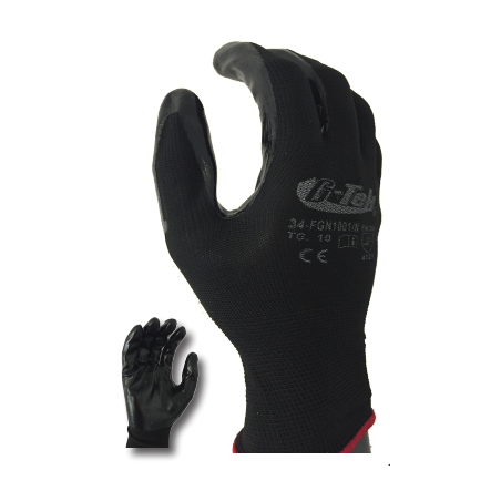 Gant NYLON tricoté enduit  NITRILE de taille 6 à taille 11