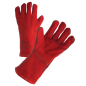 Gant anti chaleur doublé molleton rouge avec manchette de 15 cm