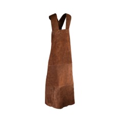 Tablier de soudeur en croûte de cuir marron cousu avec fil aramide de 90x70 cm