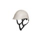 Casque KARA monteur aéré blanc avec jugulaire 4 points, boucle flash