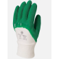 Gant support coton avec enduction 3/4 latex crêpe verte de taille 9 et taille 10