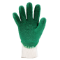 Gant support coton avec enduction 3/4 latex crêpe verte de taille 9 et taille 10