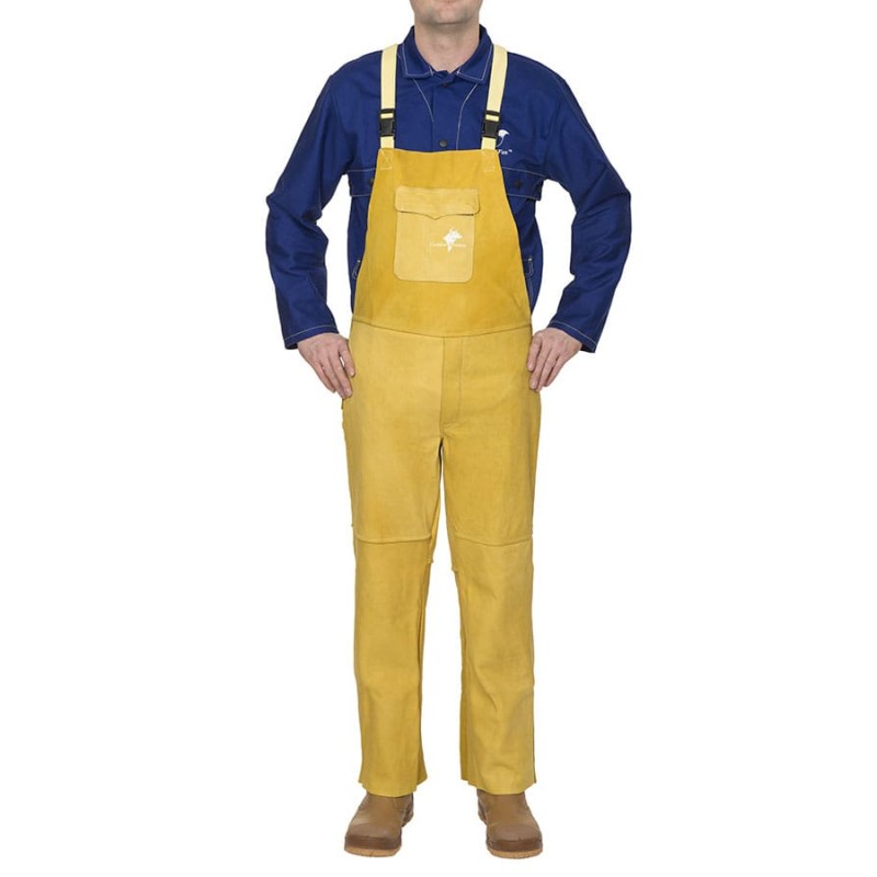 Salopette GOLDEN BROWN en cuir fleur bovin de taille L à 3XL