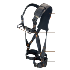 Harnais NUS64 2 points d'accrochages avec boucles automatiques de taille S à taille XL