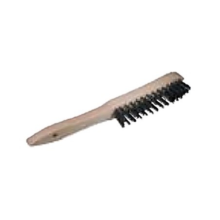 Brosse en acier 4 rangs avec manche en bois