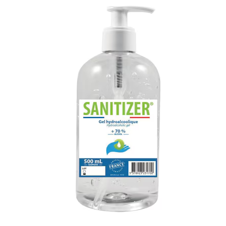 Gel hydroalcoolique avec pompe de 500 ml