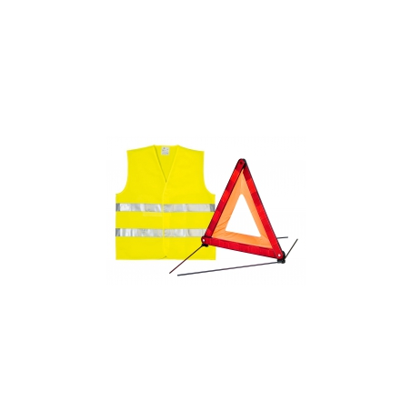 Kit de signalisation automobile comprenant gilet et triangle