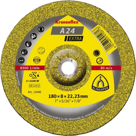 Disque à ébarber 125 x 6 (A24 extra) acier-inox
